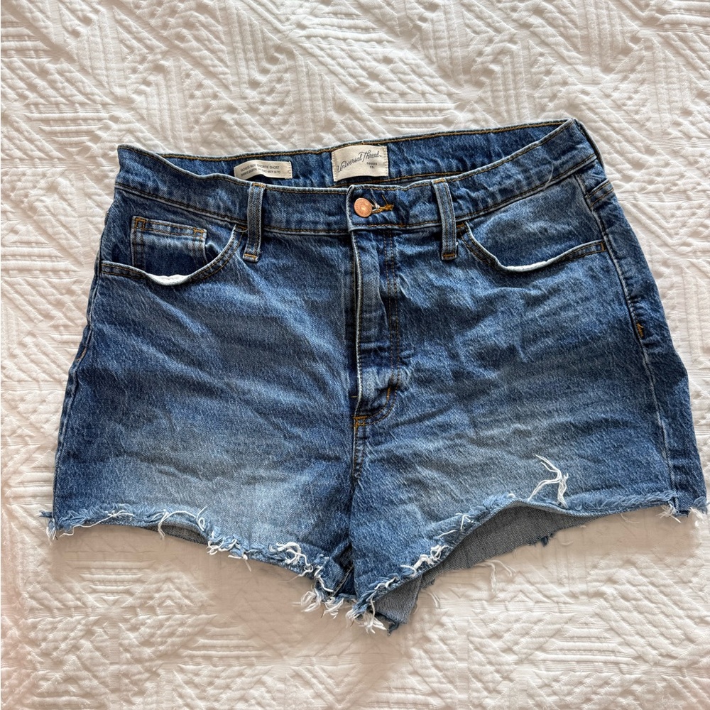 Target Universal Thread High-Rise Distressed Denim Jean Shorts - Blue